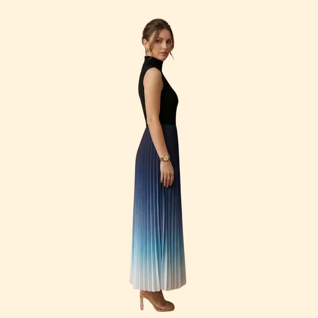 Women’s Maxi Dress with Pleated Ombre Skirt