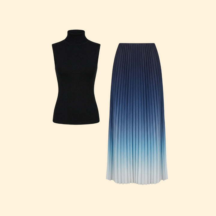 Women’s Maxi Dress with Pleated Ombre Skirt