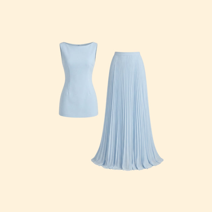 Women’s Maxi Dress with Pleated Skirt