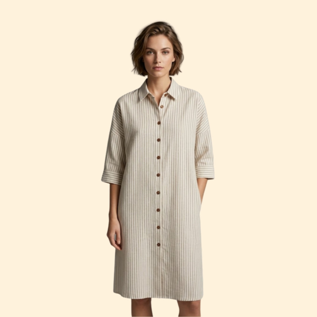 Women’s Maxi Dress with Pointed Collar