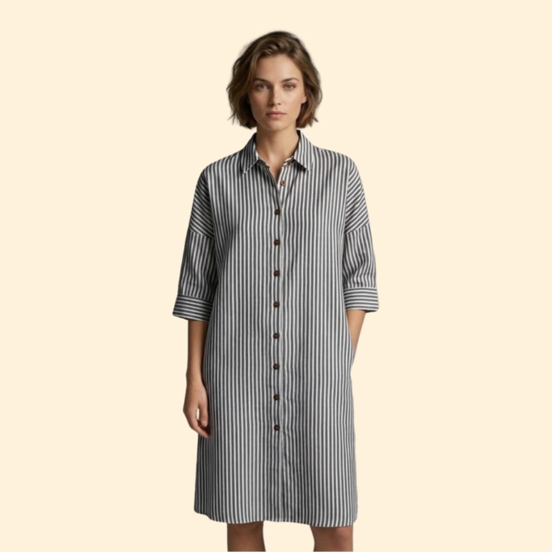 Women’s Maxi Dress with Pointed Collar