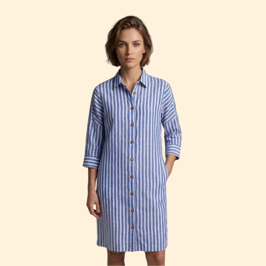 Women’s Maxi Dress with Pointed Collar