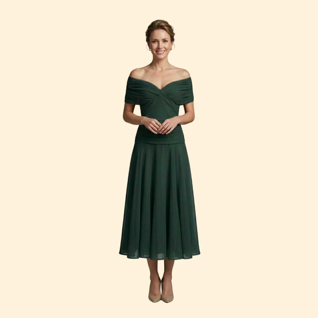 Women’s Maxi Dress with Ruched V-Neckline