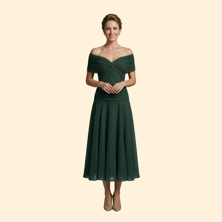 Women’s Maxi Dress with Ruched V-Neckline