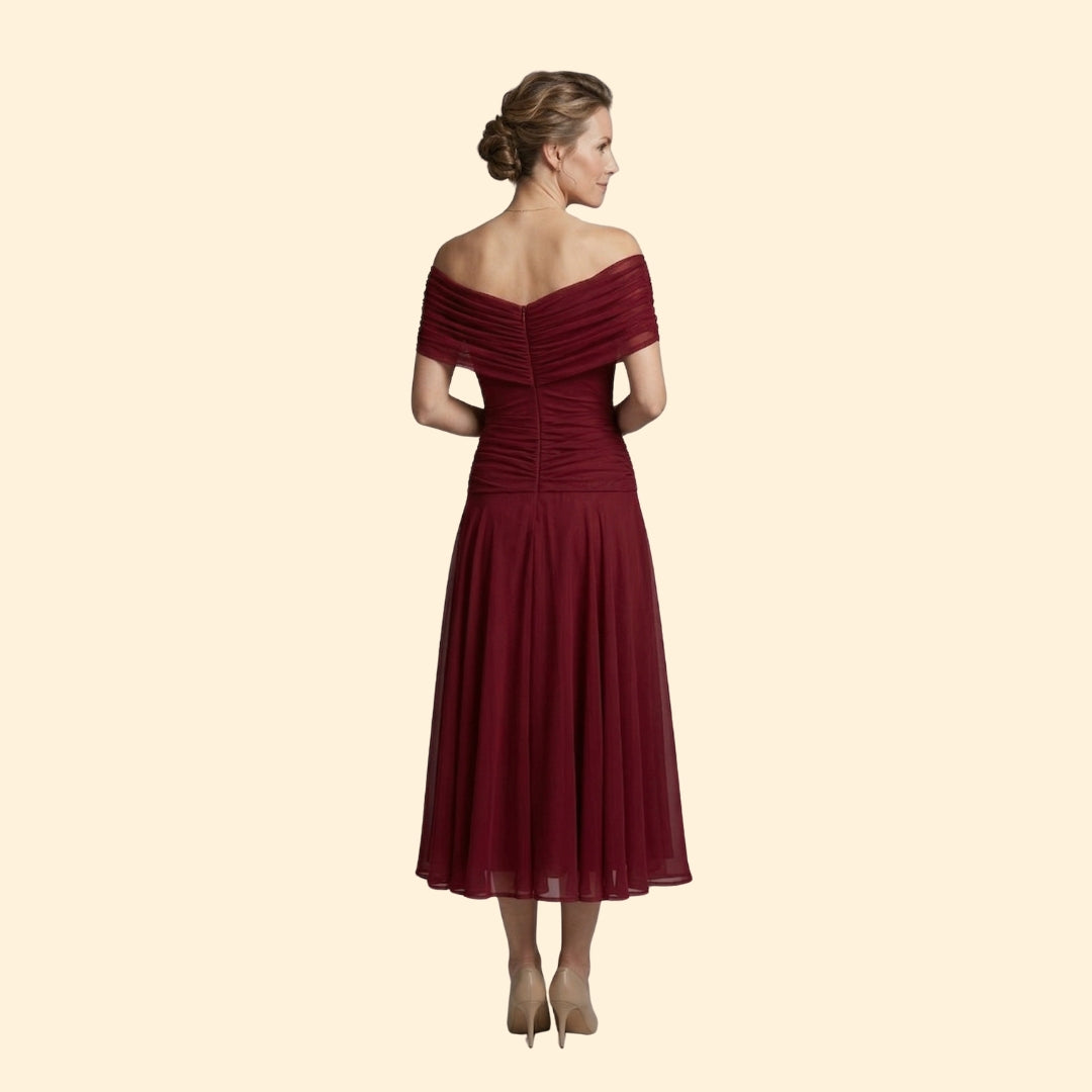Women’s Maxi Dress with Ruched V-Neckline