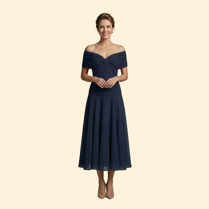 Women’s Maxi Dress with Ruched V-Neckline