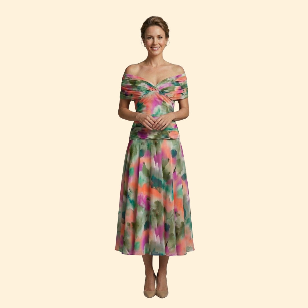 Women’s Maxi Dress with Ruched V-Neckline