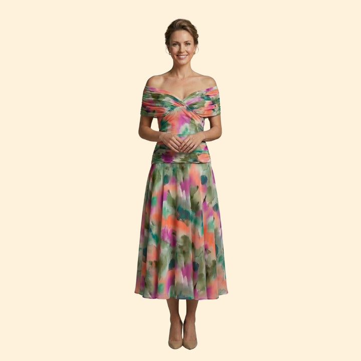 Women’s Maxi Dress with Ruched V-Neckline