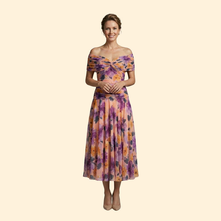 Women’s Maxi Dress with Ruched V-Neckline