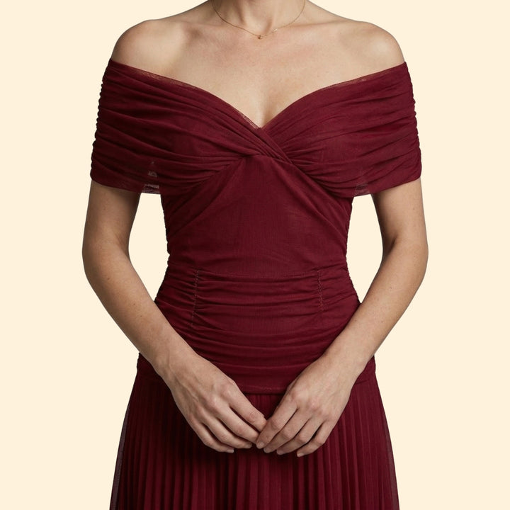 Women’s Maxi Dress with Ruched V-Neckline