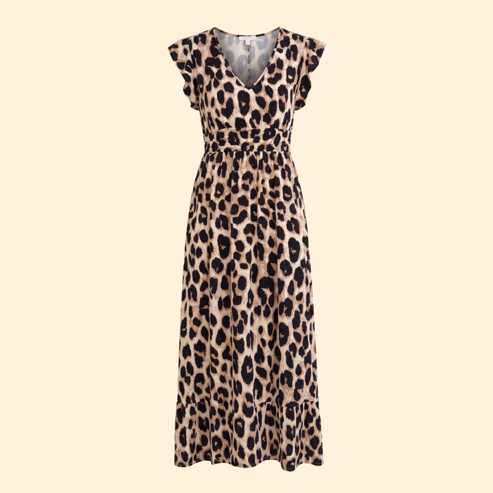 Women's Maxi Dress with Ruffle Sleeves for Everyday Wear