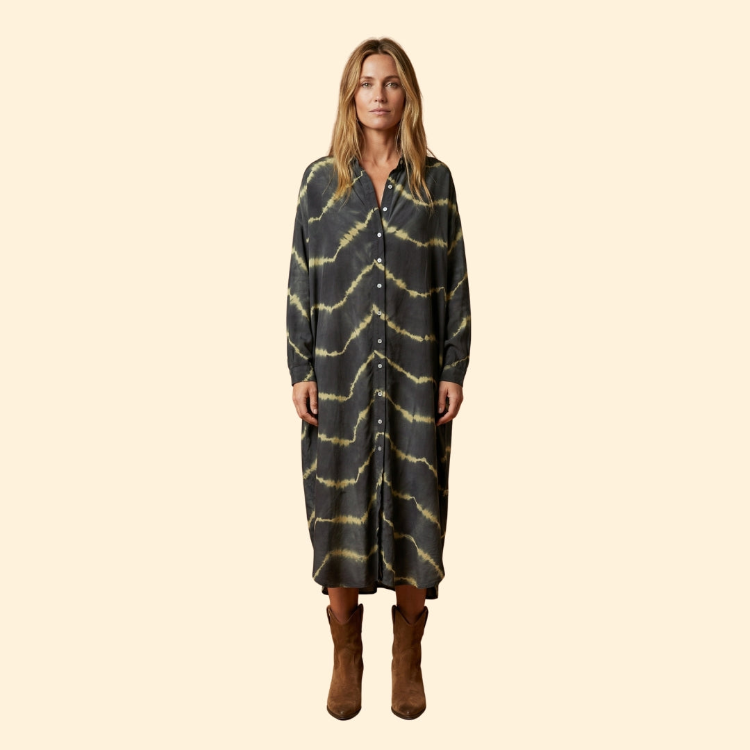 Women's Maxi Dress with Tie Dye Pattern