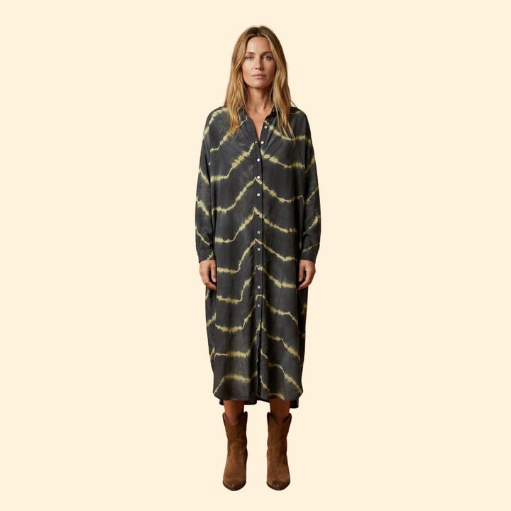 Women's Maxi Dress with Tie Dye Pattern