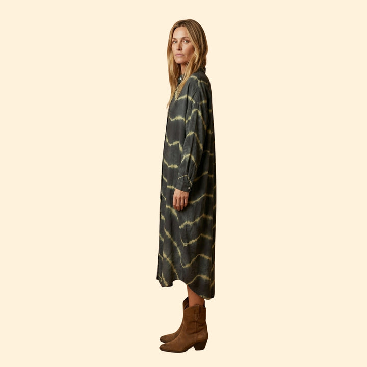 Women's Maxi Dress with Tie Dye Pattern