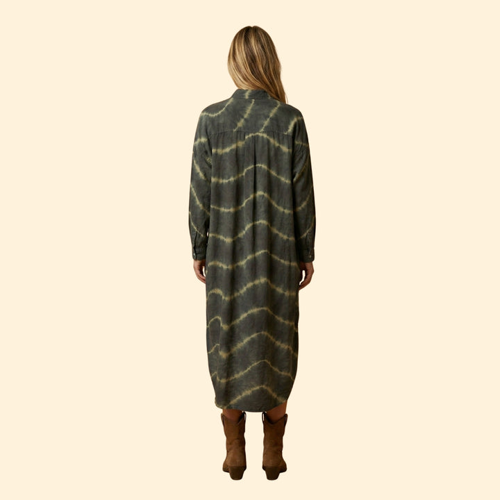 Women's Maxi Dress with Tie Dye Pattern