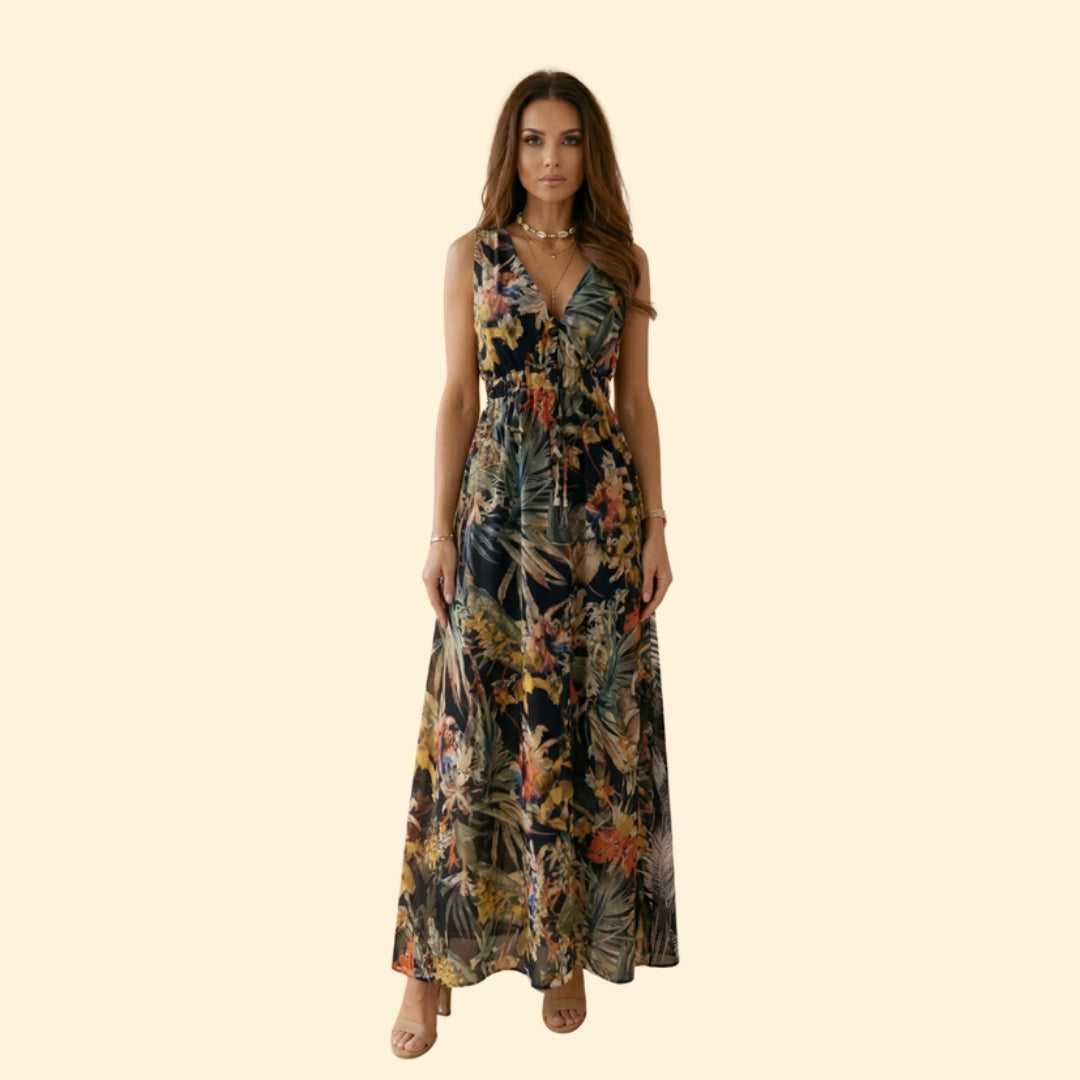 Women’s Maxi Dress with Tropical Print