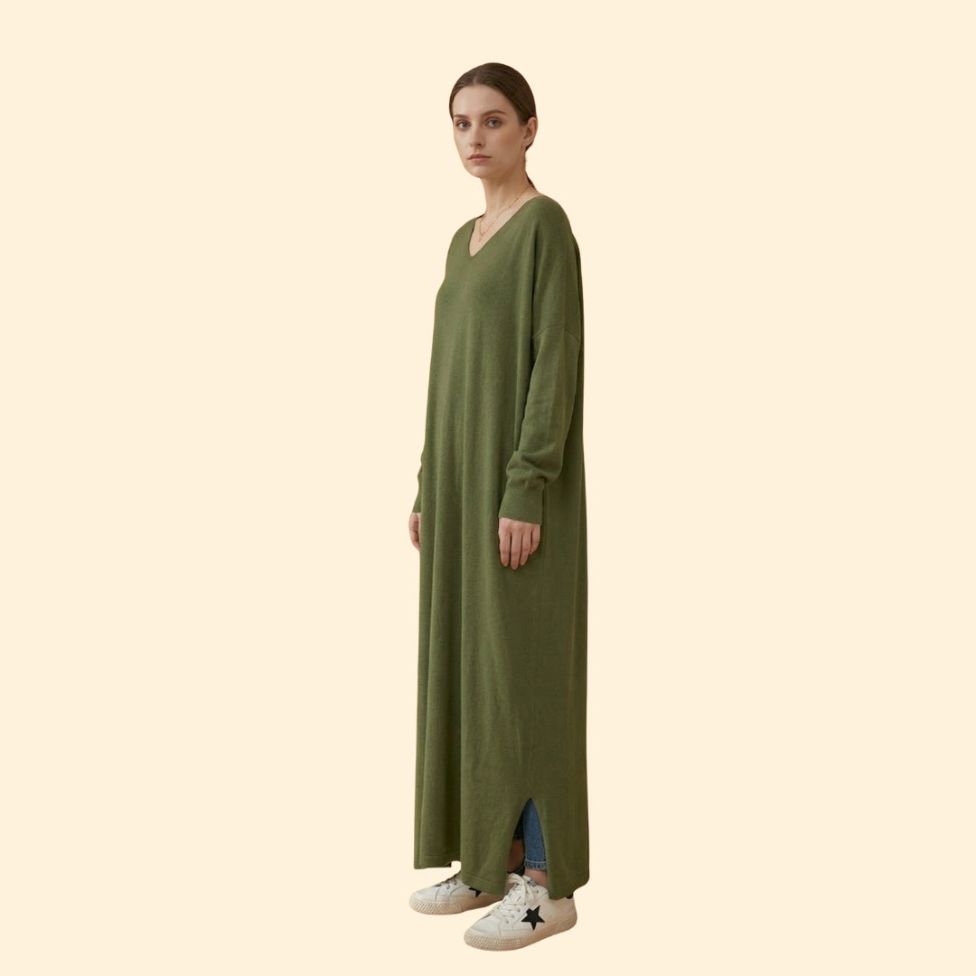 Women's Maxi Dress with V-Neckline