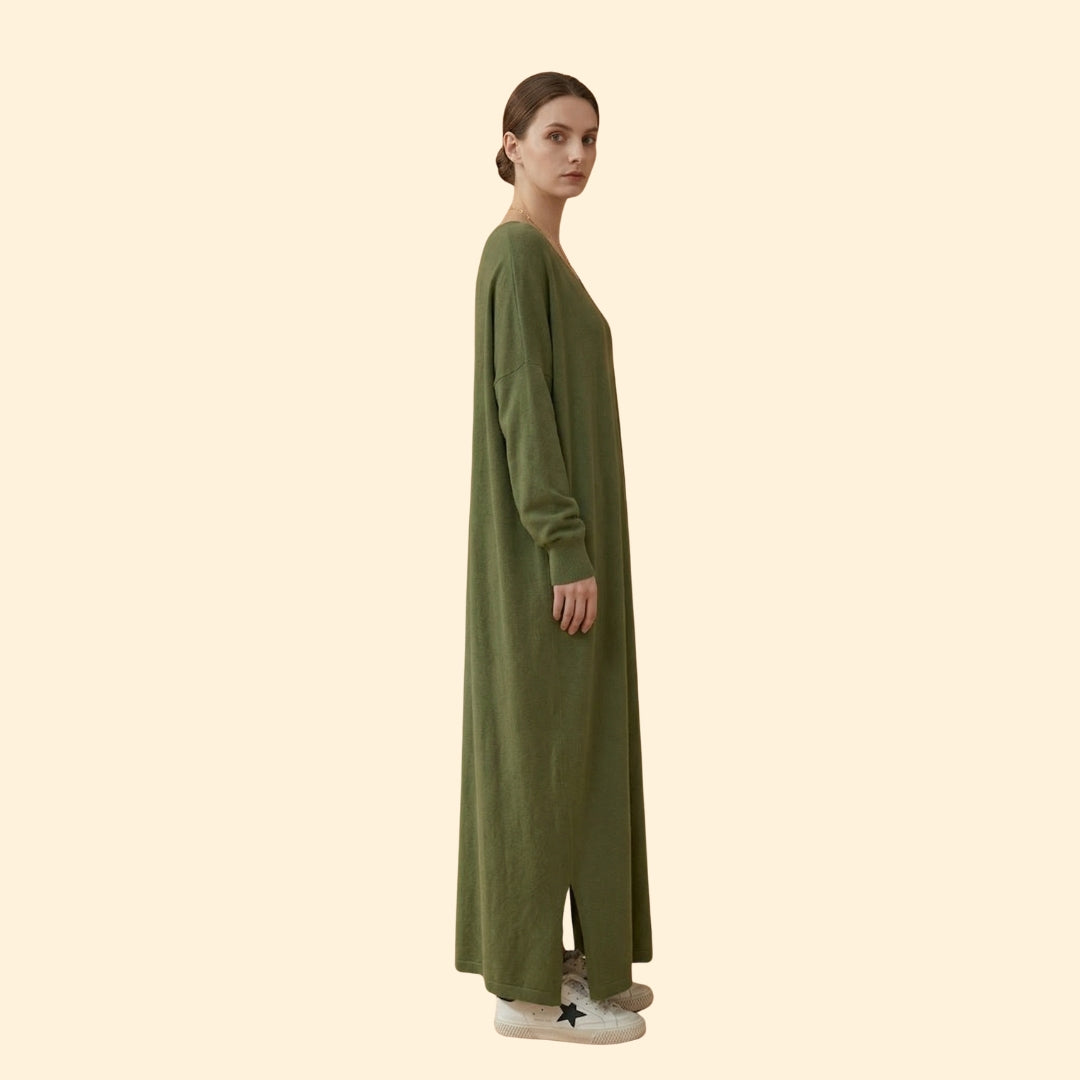 Women's Maxi Dress with V-Neckline