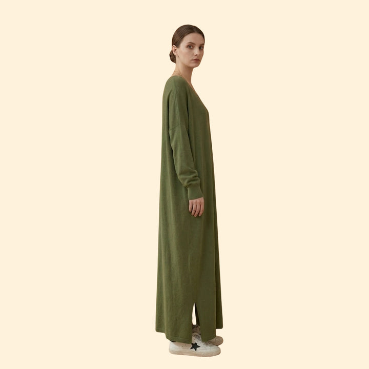 Women's Maxi Dress with V-Neckline