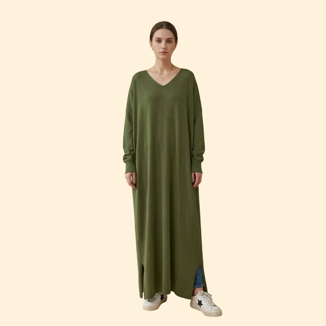Women's Maxi Dress with V-Neckline