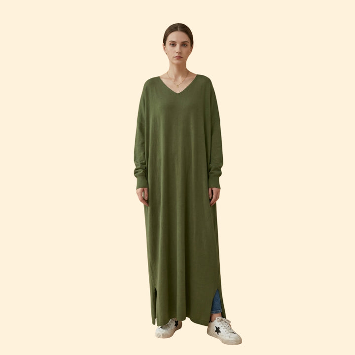 Women's Maxi Dress with V-Neckline