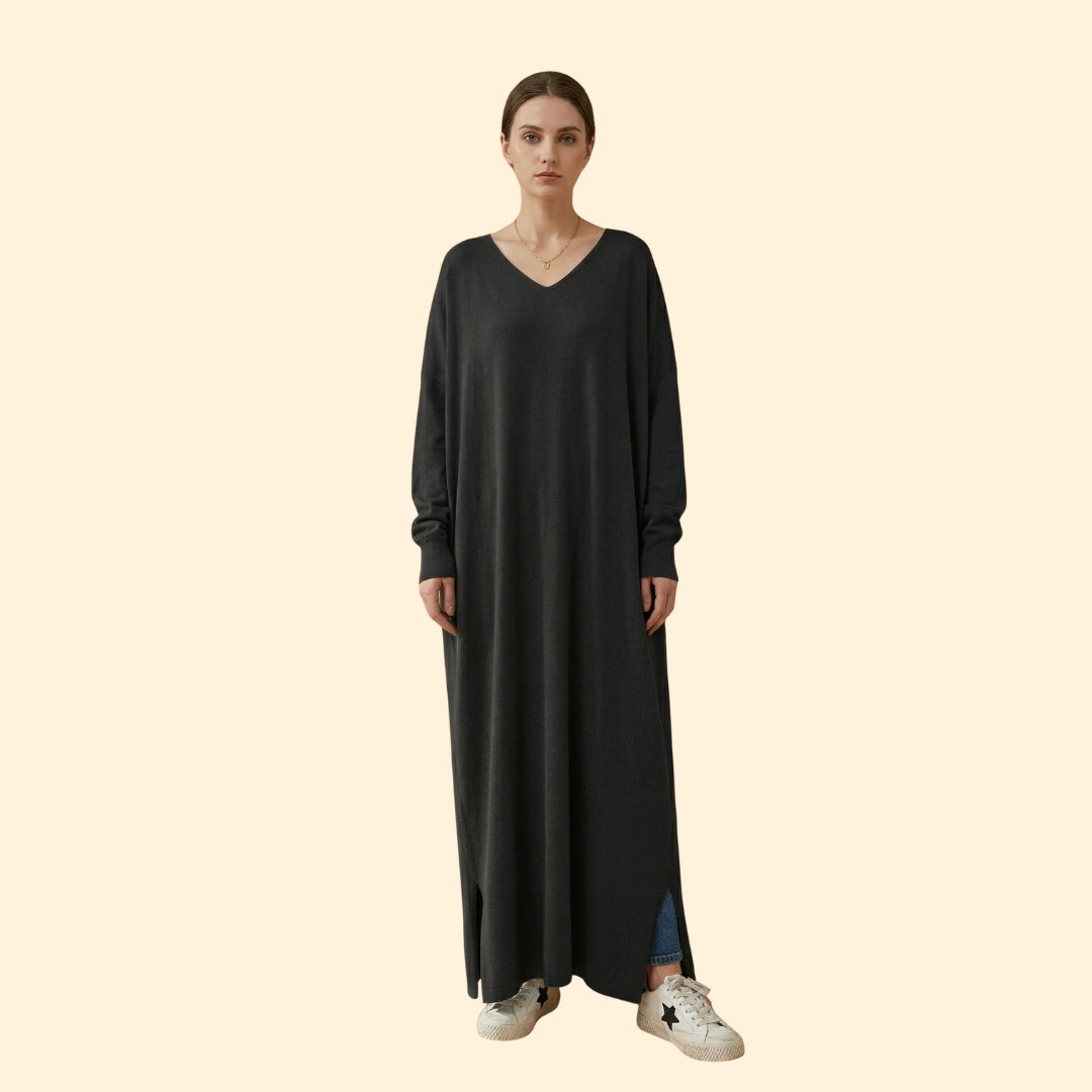 Women's Maxi Dress with V-Neckline