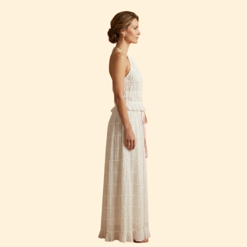 Women’s Maxi Skirt Set with Ruffle Texture