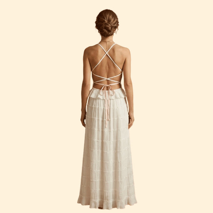 Women’s Maxi Skirt Set with Ruffle Texture