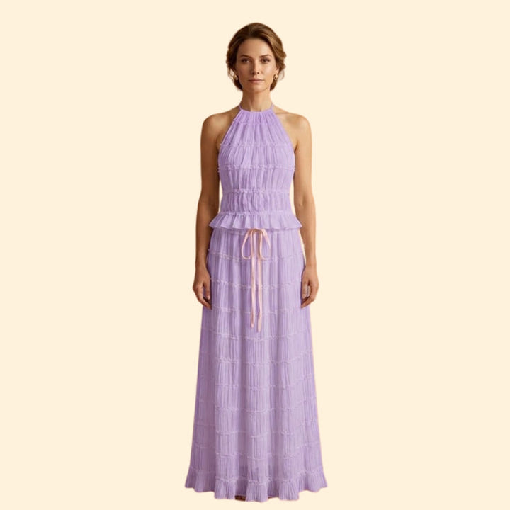 Women’s Maxi Skirt Set with Ruffle Texture