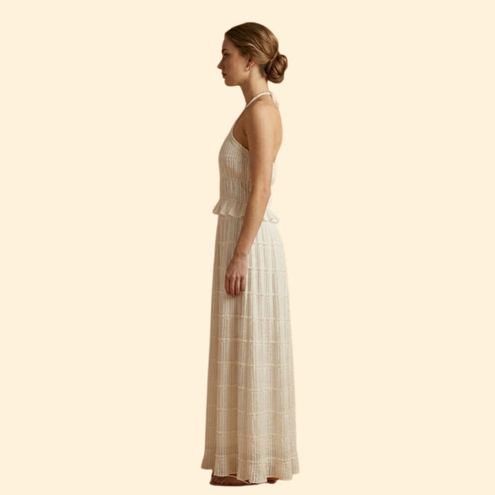 Women’s Maxi Skirt Set with Ruffle Texture