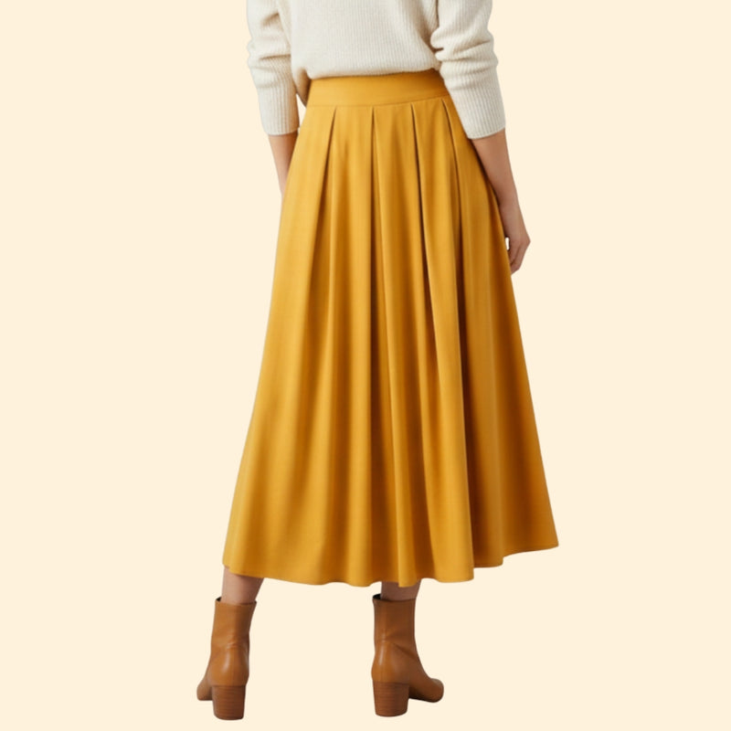 Women’s Maxi Skirt with High-Waist Pleats