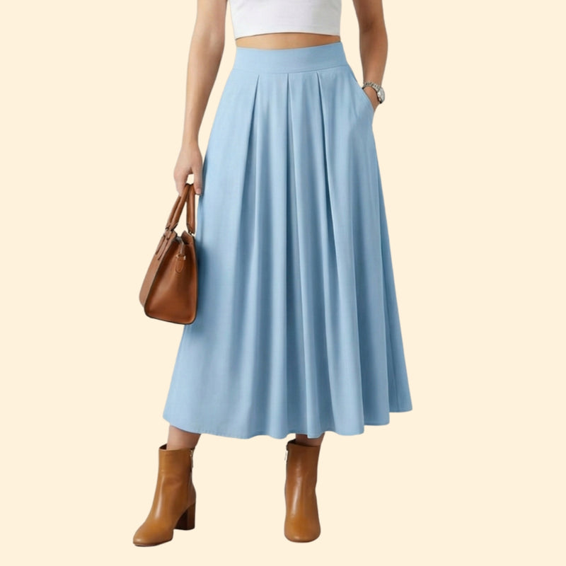 Women’s Maxi Skirt with High-Waist Pleats