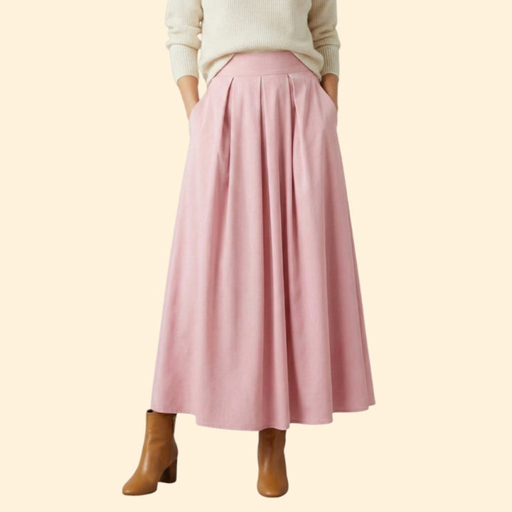 Women’s Maxi Skirt with High-Waist Pleats