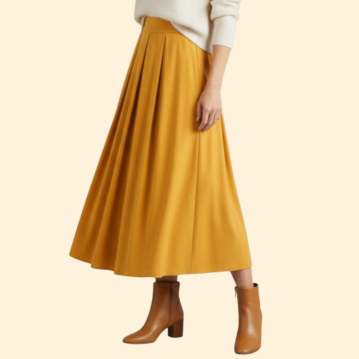 Women’s Maxi Skirt with High-Waist Pleats