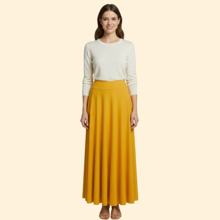 Women’s Maxi Skirt with Pleated Design