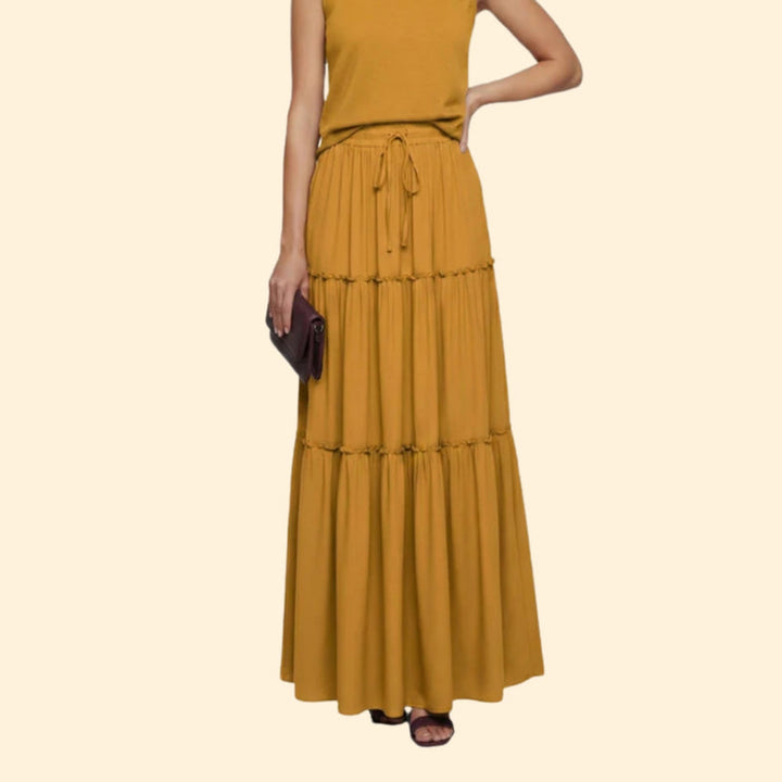 Women’s Maxi Skirt with Ruffled Layers