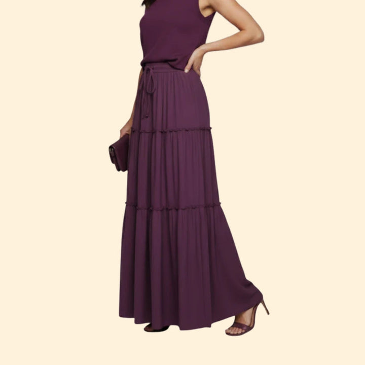 Women’s Maxi Skirt with Ruffled Layers