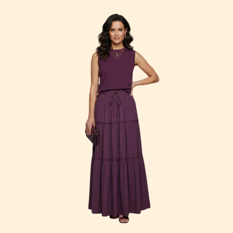 Women’s Maxi Skirt with Ruffled Layers