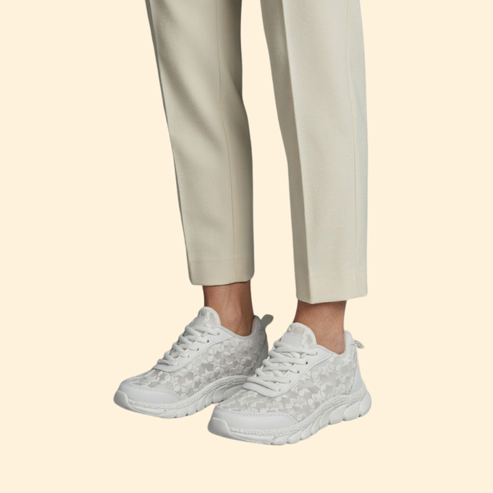 Women’s Mesh Sneakers with Floral Embroidery