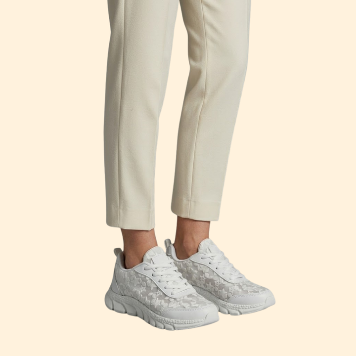Women’s Mesh Sneakers with Floral Embroidery