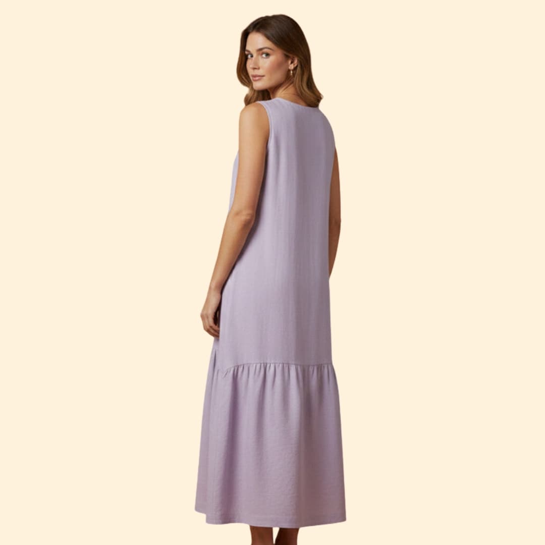 Women's Midi Dress Button Placket