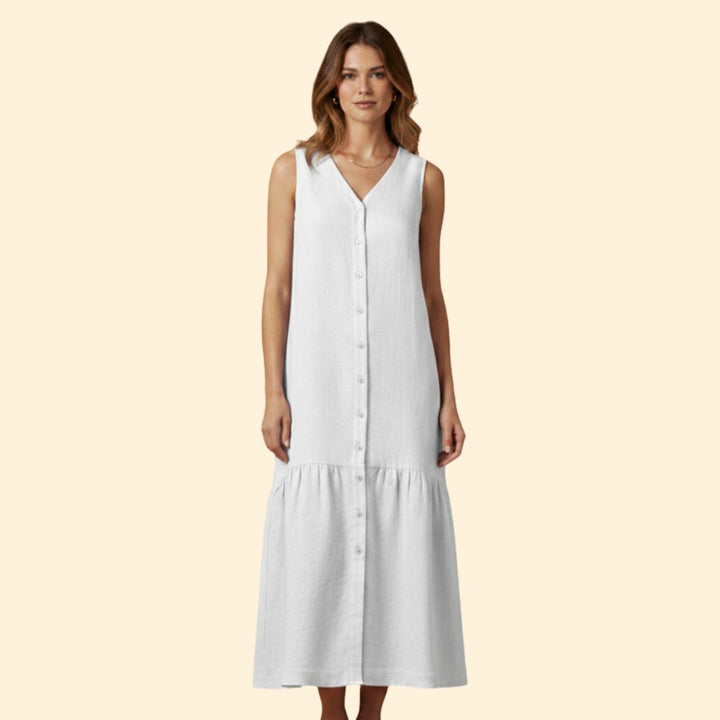 Women's Midi Dress Button Placket