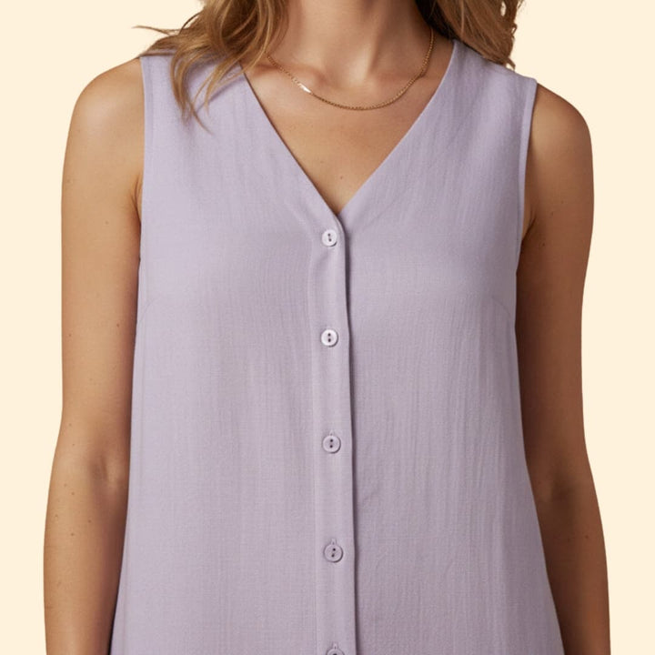 Women's Midi Dress Button Placket