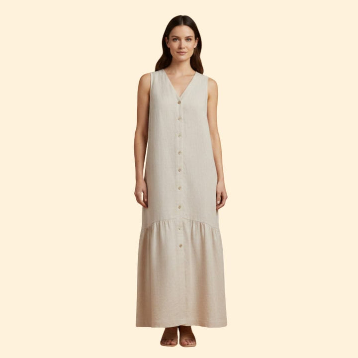 Women's Midi Dress Button Placket