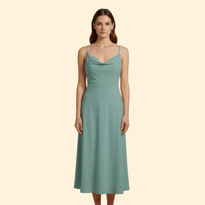 Women’s Midi Dress with Cowl Neckline