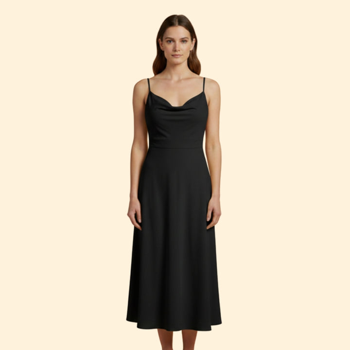 Women’s Midi Dress with Cowl Neckline