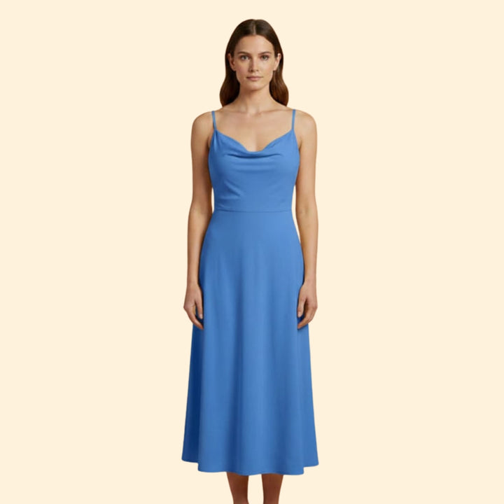 Women’s Midi Dress with Cowl Neckline