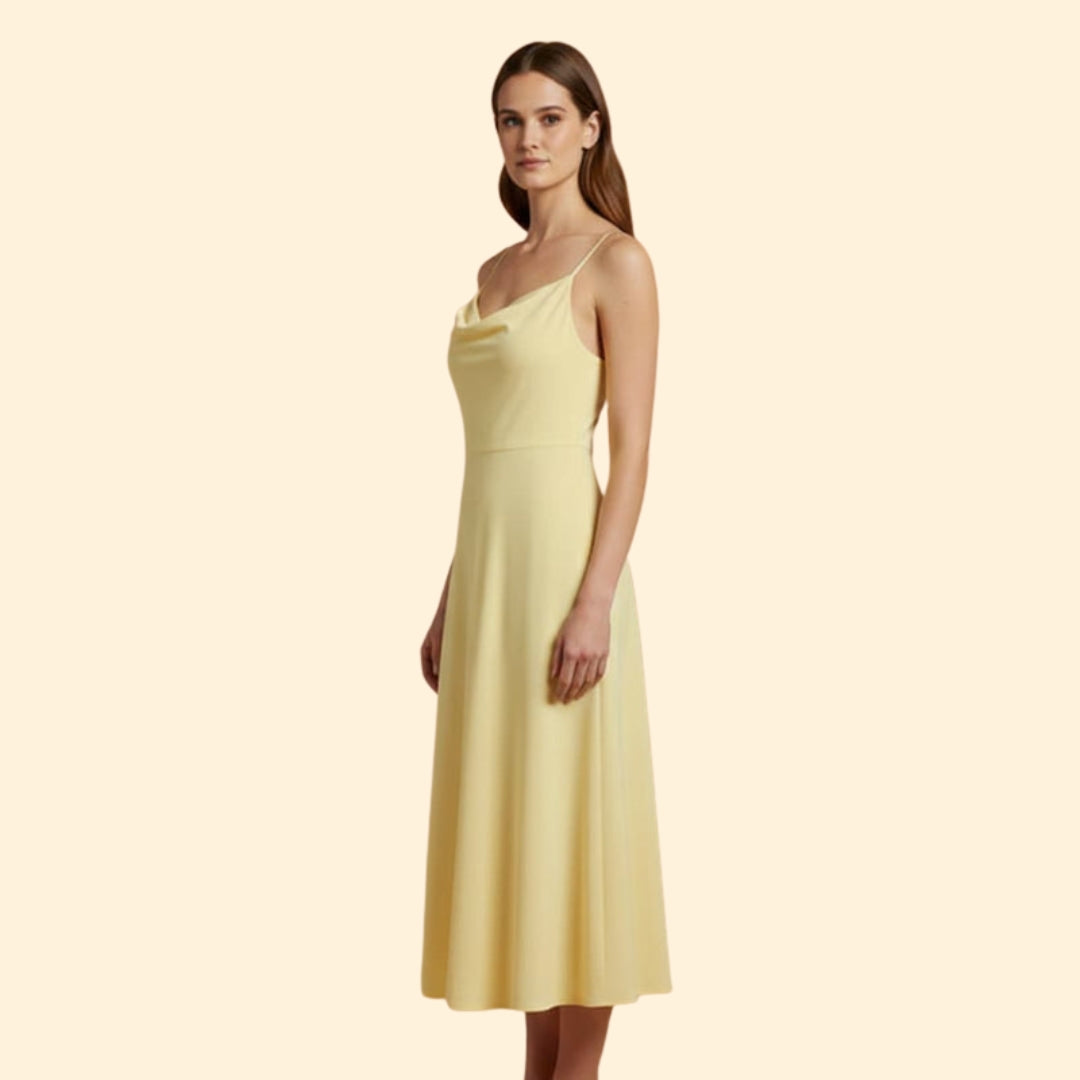 Women’s Midi Dress with Cowl Neckline