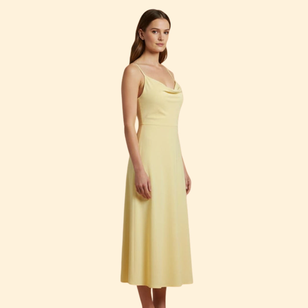 Women’s Midi Dress with Cowl Neckline