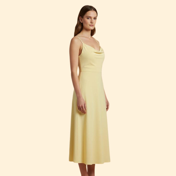 Women’s Midi Dress with Cowl Neckline